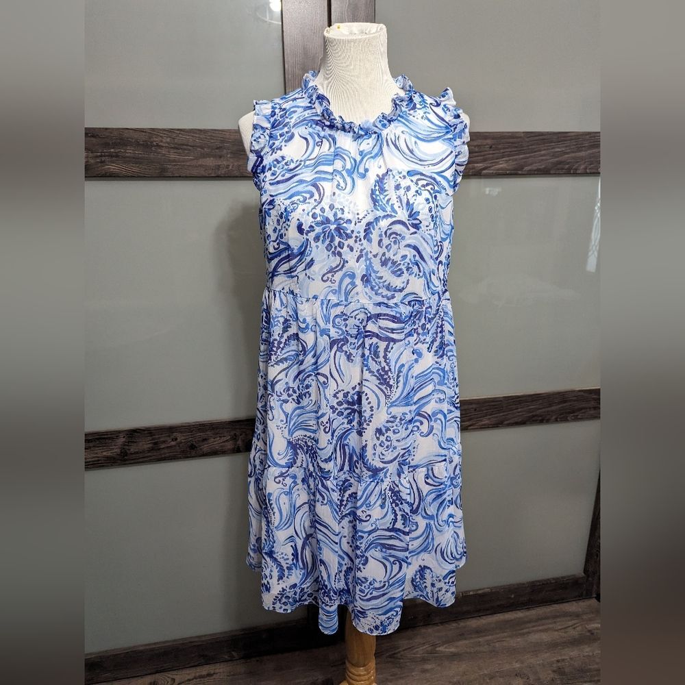 Lilly Pulitzer Jazzy Dress don't be jelly preppy beach size M